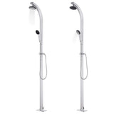 Vidaxl Outdoor -Dusche mit grauer Basis 220 cm Aluminium