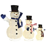 VidaXL dekorativer Schneemann-Familien-LED-Luxusstoff