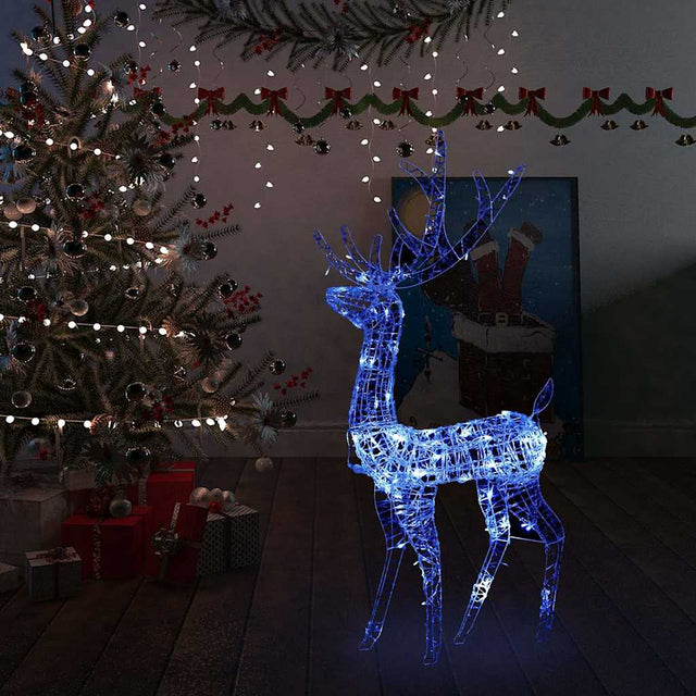Vidaxl Weihnachtsdekorationen Rentier 140 LEDs 120 cm Acrylblau