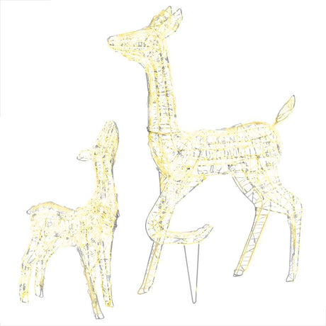 Vidaxl Weihnachtsdekorationen Rentierfamilie 160 LEDs warmes weißes Acryl