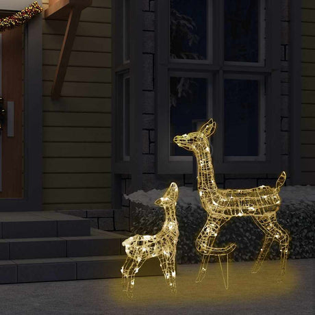 Vidaxl Weihnachtsdekorationen Rentierfamilie 160 LEDs warmes weißes Acryl
