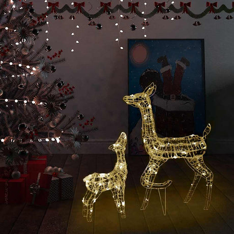 Vidaxl Weihnachtsdekorationen Rentierfamilie 160 LEDs warmes weißes Acryl