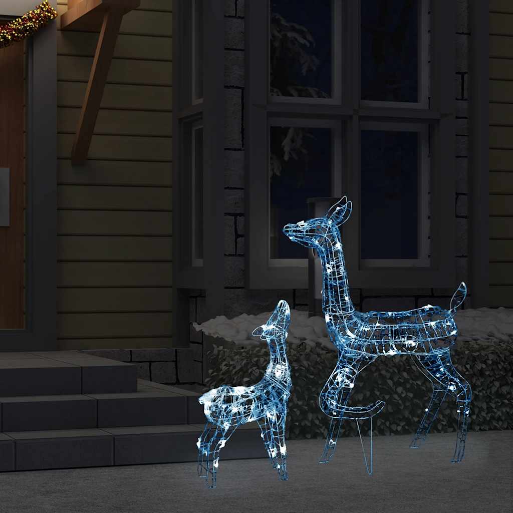 Vidaxl Weihnachtsdekorationen Rentierfamilie 160 LEDs Kalt weiße Acryl