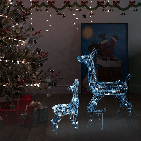 Vidaxl Weihnachtsdekorationen Rentierfamilie 160 LEDs Kalt weiße Acryl