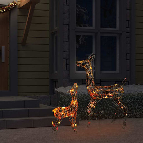 VIDAXL Weihnachtsdekorationen Rentierfamilie 160 LED Multi -gefährte Acryl