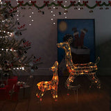 VIDAXL Weihnachtsdekorationen Rentierfamilie 160 LED Multi -gefährte Acryl