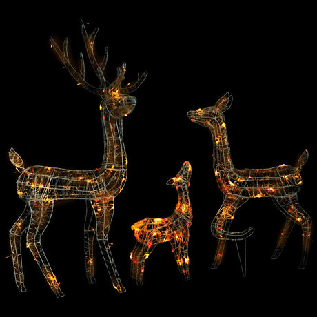 Vidaxl Weihnachtsdekorationen Rentierfamilie 300 LEDs Multi -gefährter Acryl