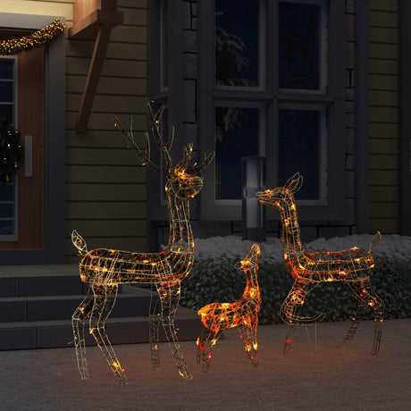 Vidaxl Weihnachtsdekorationen Rentierfamilie 300 LEDs Multi -gefährter Acryl
