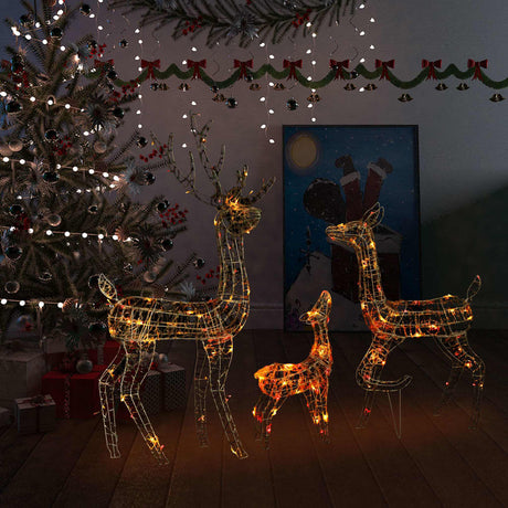 Vidaxl Weihnachtsdekorationen Rentierfamilie 300 LEDs Multi -gefährter Acryl