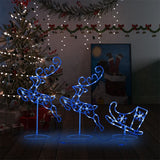 Vidaxl Weihnachtsdekoration Rentier und Schlitten 260x21x87cm Acrylblau
