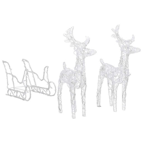 Vidaxl Weihnachtsdekorationen Rentier und Schlitten 160 LEDs 130 cm Acryl