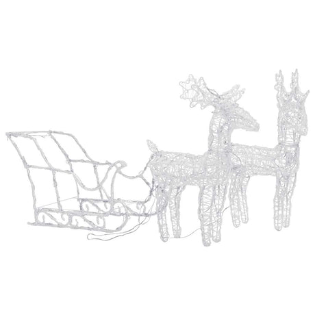 Vidaxl Weihnachtsdekorationen Rentier und Schlitten 160 LEDs 130 cm Acryl
