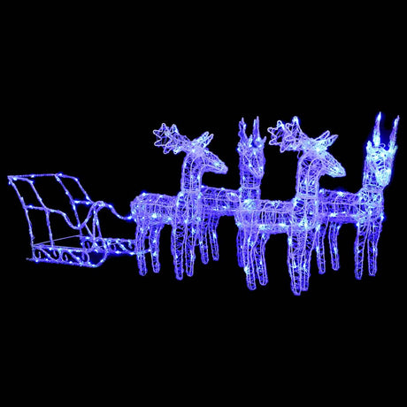 Vidaxx Weihnachtsdekoration Rentier und Schlitten 280x28x55 cm Acryl