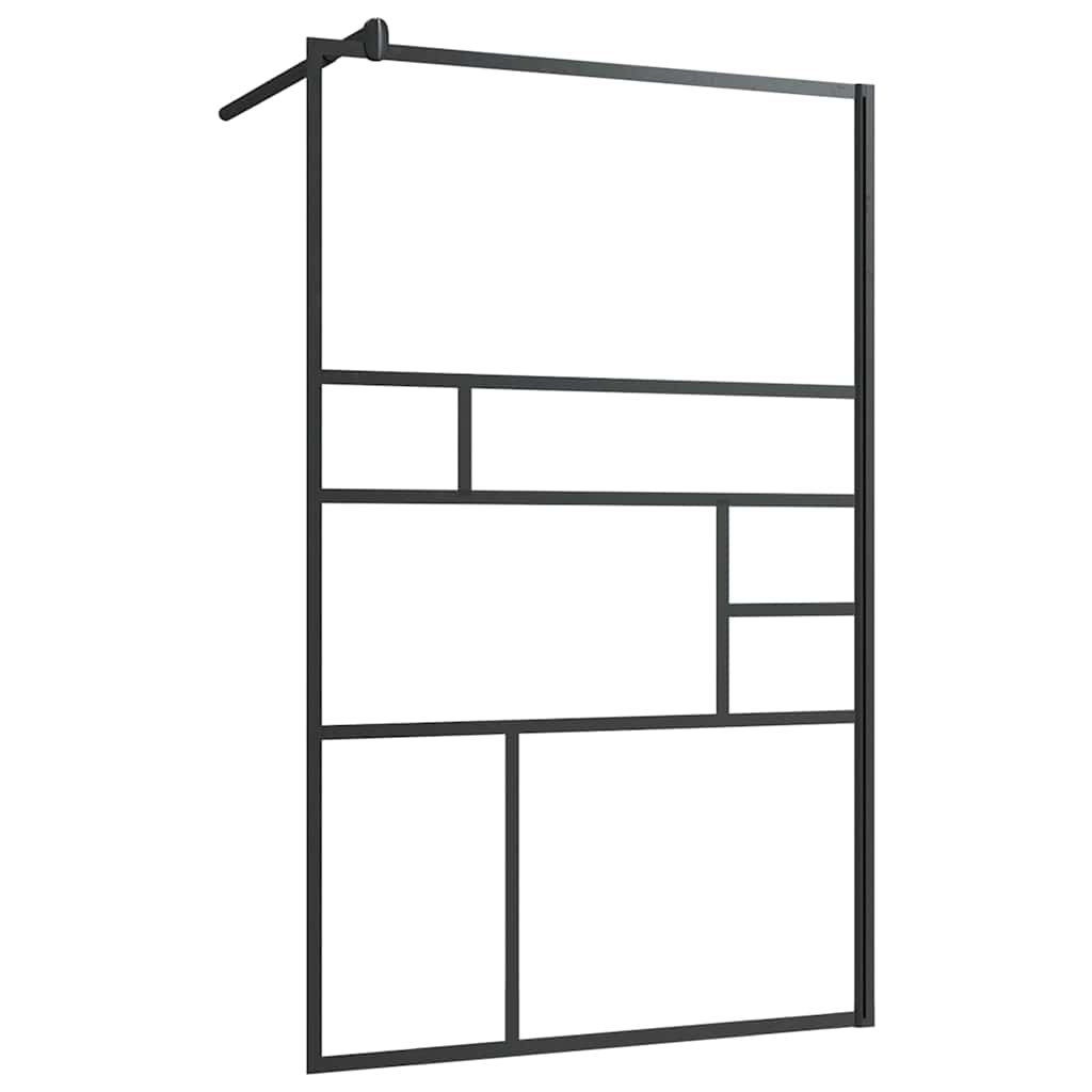 Vidaxl begehete Duschwand 100x195 cm ESG-Glas transparent und schwarz