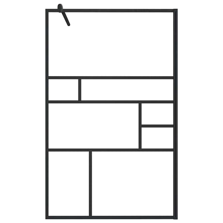 Vidaxl begehete Duschwand 100x195 cm ESG-Glas transparent und schwarz