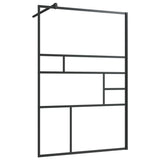 Vidaxl begehete Duschwand 115x195 cm ESG-Glas transparent und schwarz