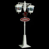 Vidaxl Straat Lampe mit Weihnachtsmann 81x40x188 cm PVC Weiß und Rot