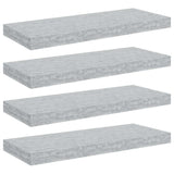 Vidaxl wandschappen zwevend 4 st 60x23,5x3,8 cm mdf betongrijs