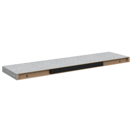 Vidaxl wandschappen zwevend 2 st 90x23,5x3,8 cm mdf betongrijs