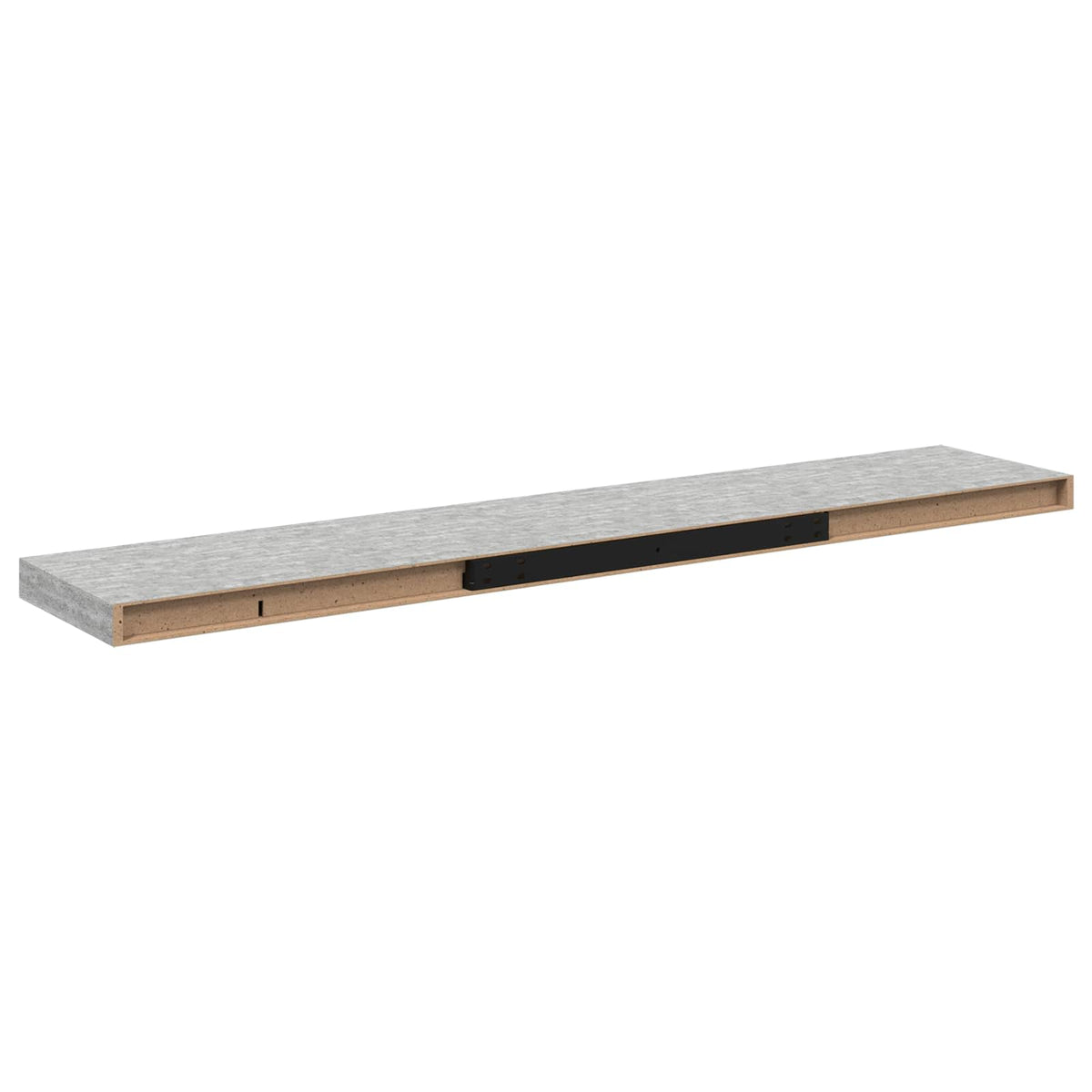 Vidaxl wandschappen zwevend 2 st 120x23,5x3,8 cm mdf betongrijs