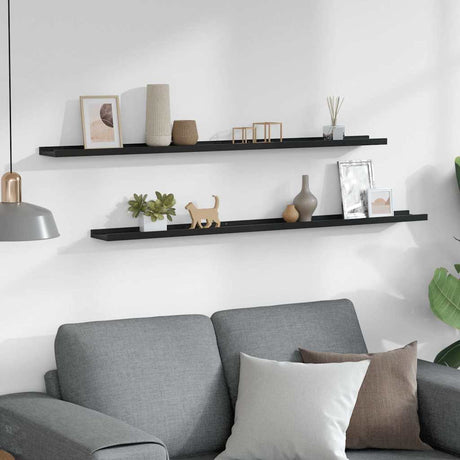 Vidaxl wandschappen 2 st 115x9x3 cm zwart