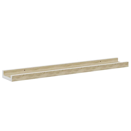 Vidaxl wandschappen 2 st 60x9x3 cm wit en sonoma eikenkleurig
