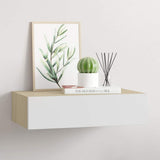 Vidaxl wandladekast eiken en wit 40x23,5x10 cm mdf