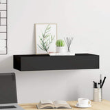 Vidaxl wandschap met lade 60x23,5x10 cm mdf zwart