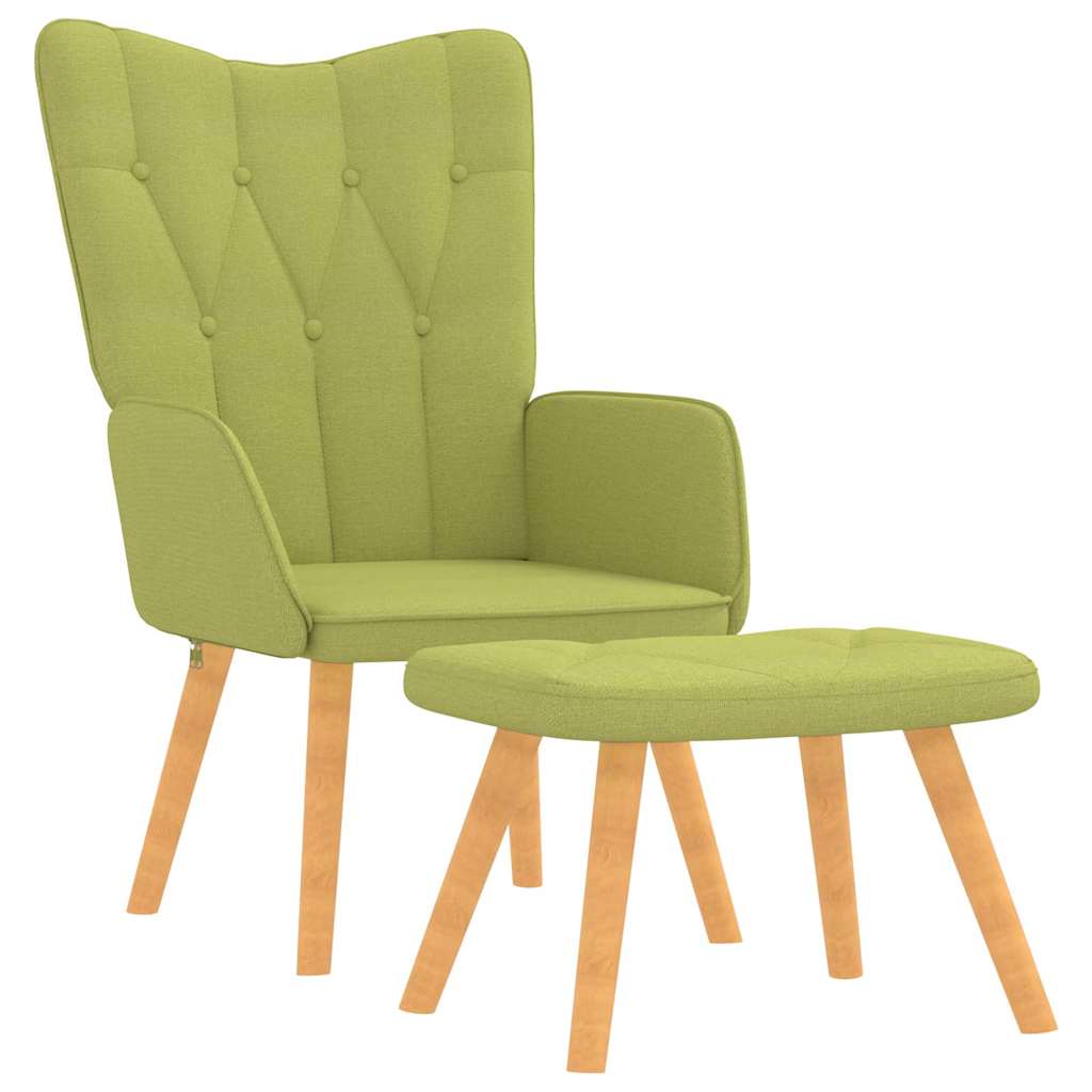 Vidaxl relaxstoel met voetenbank stof groen