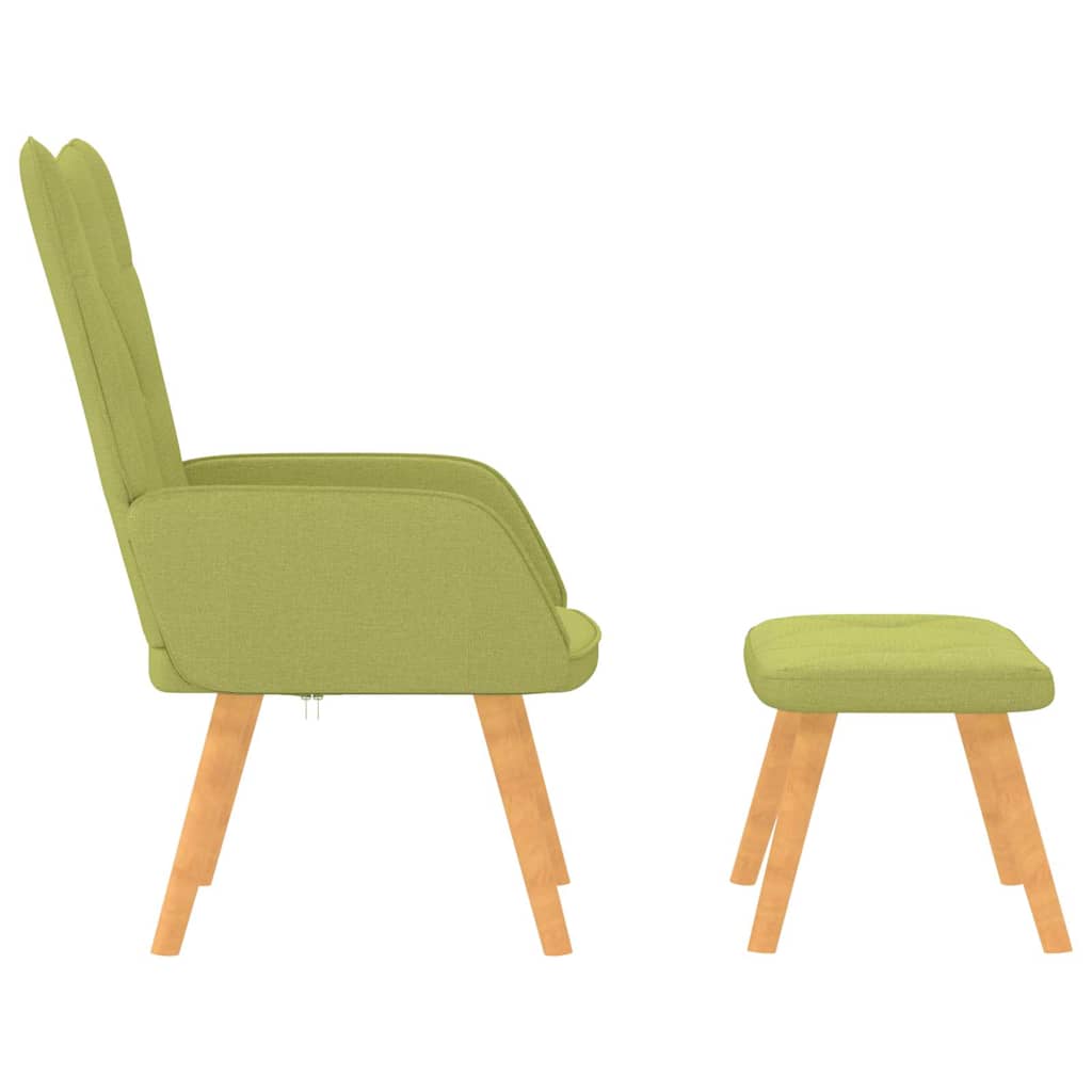 Vidaxl relaxstoel met voetenbank stof groen