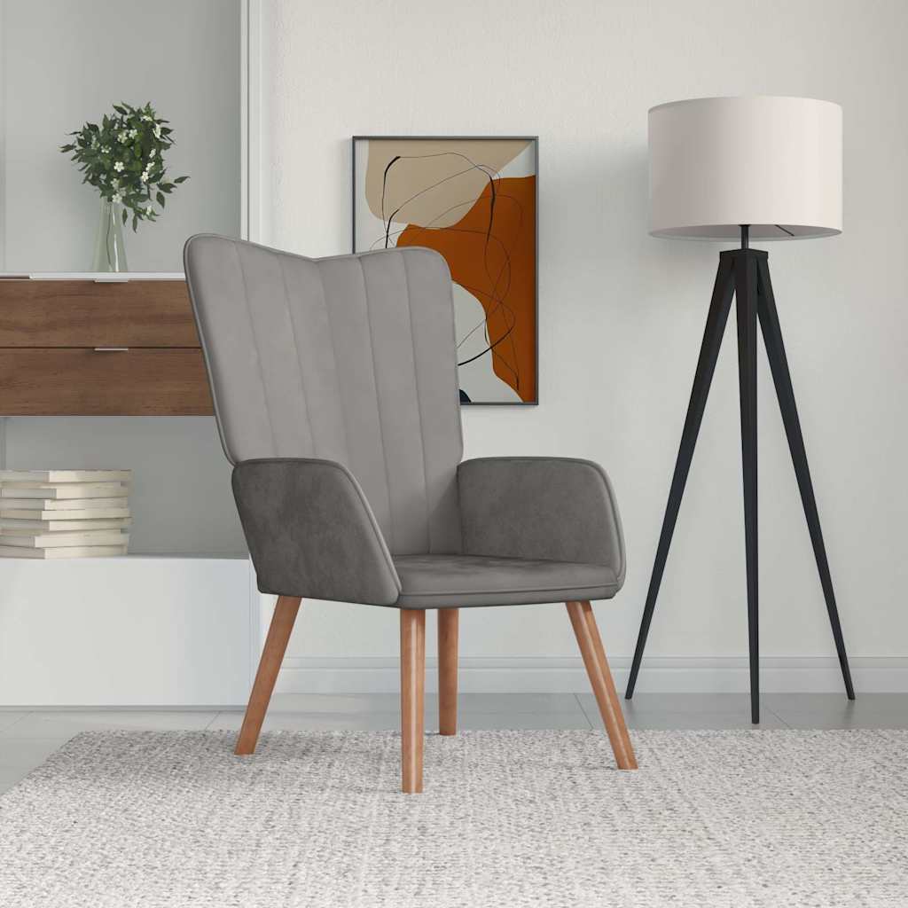 Vidaxl relaxstoel fluweel lichtgrijs