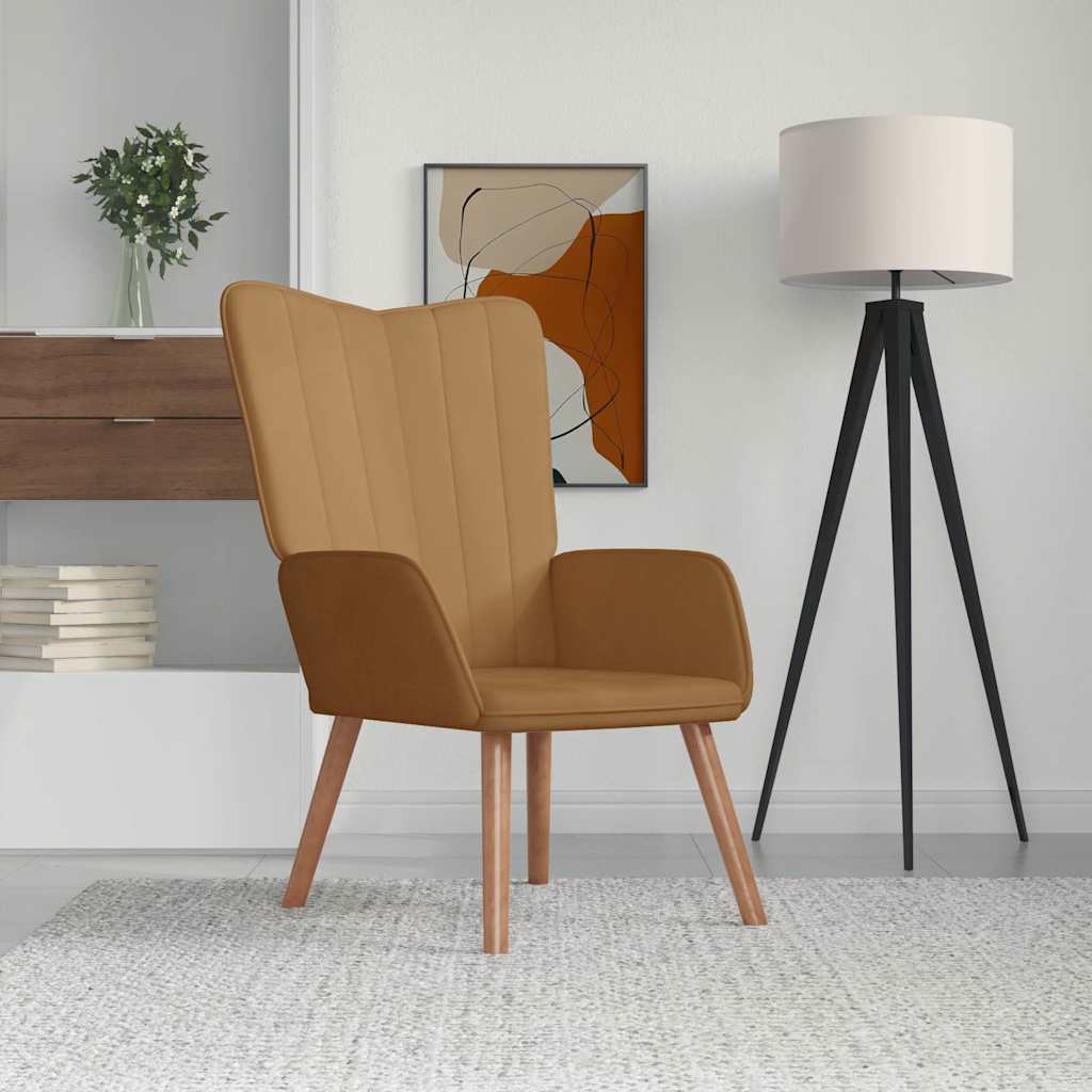 Vidaxl relaxstoel fluweel bruin