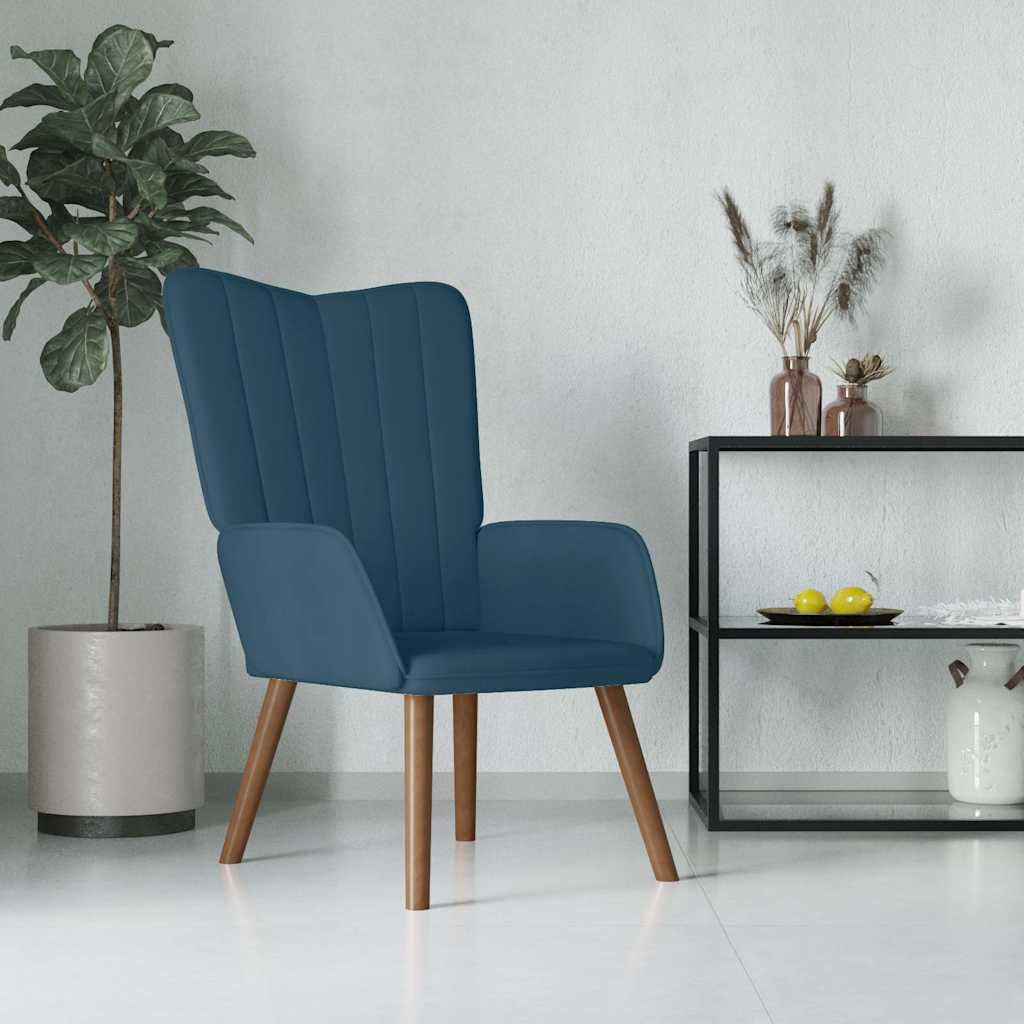 Vidaxl relaxstoel fluweel blauw