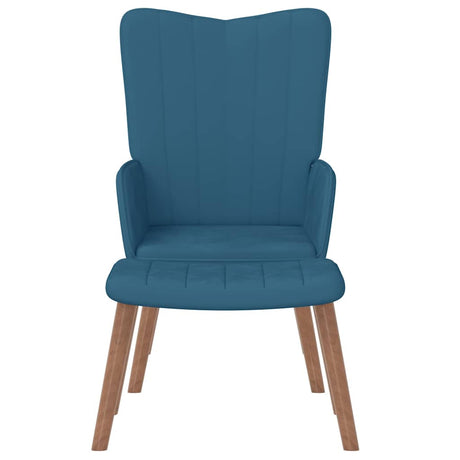 Vidaxl relaxstoel met voetenbank fluweel blauw