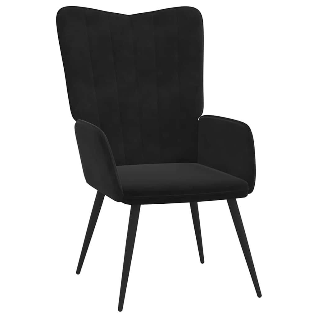 Vidaxl relaxstoel fluweel zwart