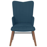 Vidaxl schommelstoel met voetenbank fluweel blauw