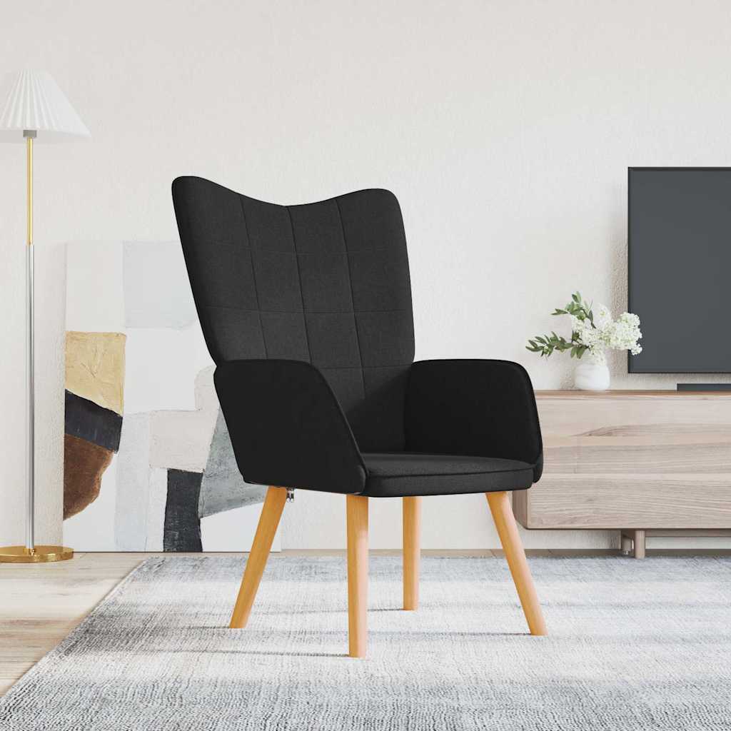 Vidaxl relaxstoel stof zwart