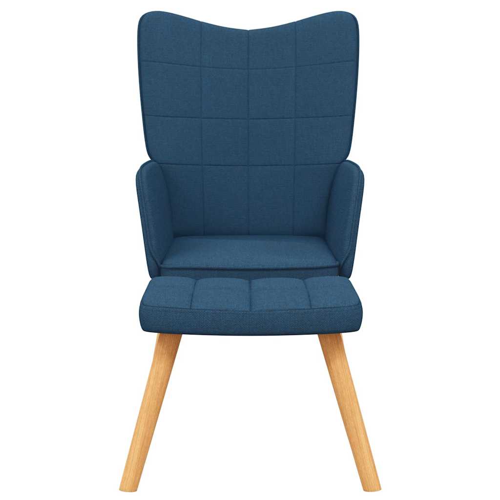 Vidaxl relaxstoel met voetenbank stof blauw