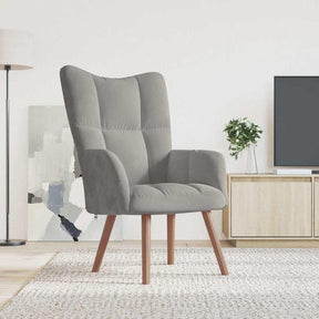 Vidaxl relaxstoel fluweel lichtgrijs