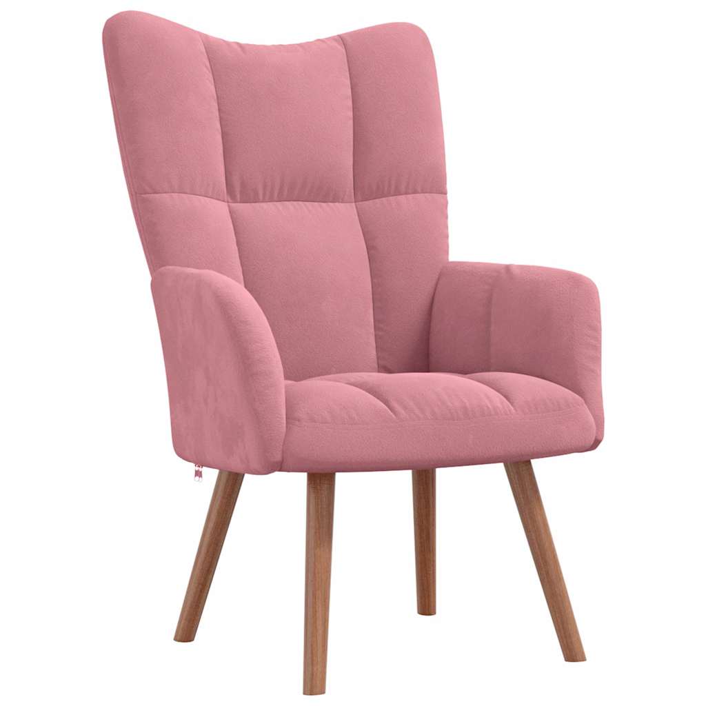 Vidaxl relaxstoel fluweel roze