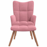 Vidaxl relaxstoel met voetenbank fluweel roze