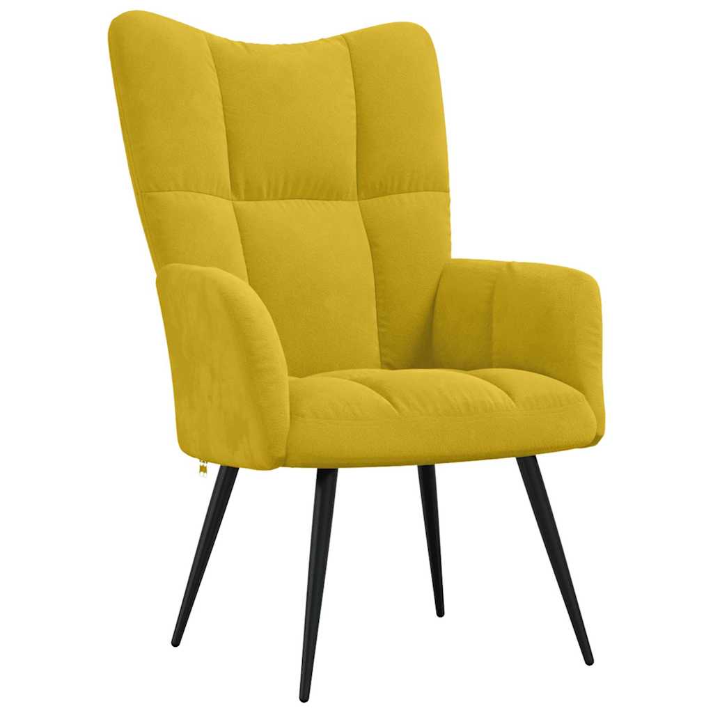 Vidaxl relaxstoel fluweel mosterdgeel