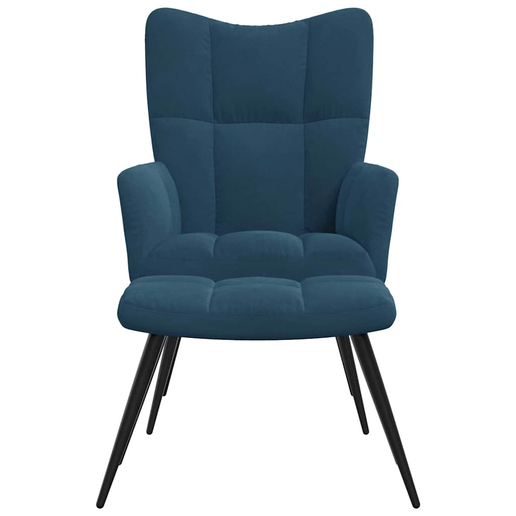 Vidaxl relaxstoel met voetenbank fluweel blauw