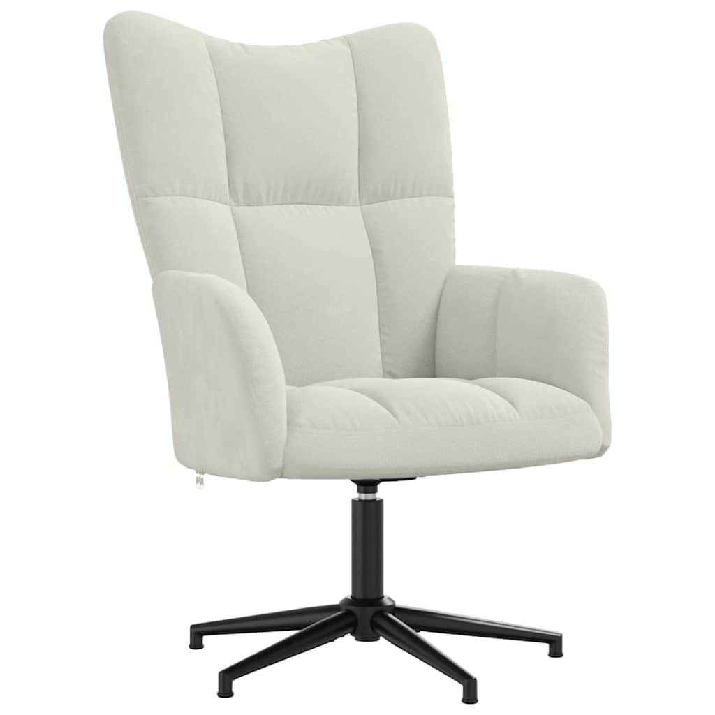 Vidaxl relaxstoel fluweel crèmewit