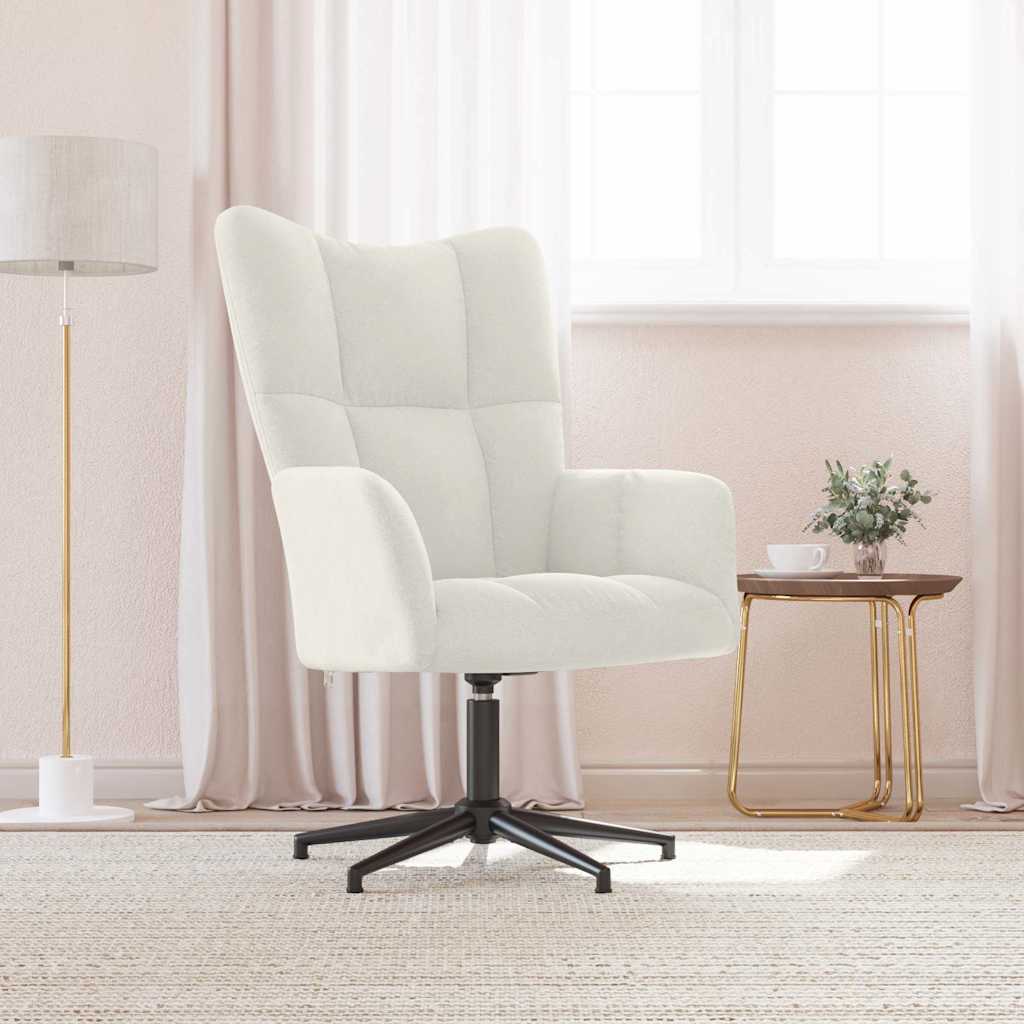 Vidaxl relaxstoel fluweel crèmewit