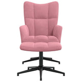 Vidaxl relaxstoel met voetenbank fluweel roze