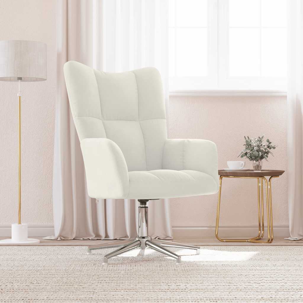 Vidaxl relaxstoel fluweel crèmewit