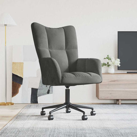 Vidaxl relaxstoel fluweel donkergrijs