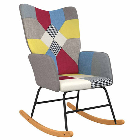 Vidaxl schommelstoel patchwork stof