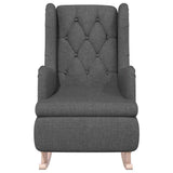 Vidaxl fauteuil met massief rubberwood schommelpoten stof donkergrijs